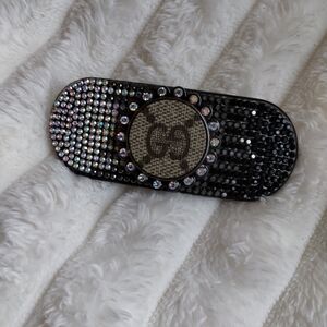 Rhinestone Hair Clip With Upcycled Gucci Accent